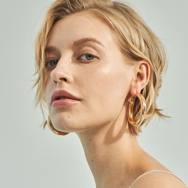 European And American Fashionable Adornments Hoop Huggie Retro Simple Earring Geometric Creative Design Hollow Out Earring