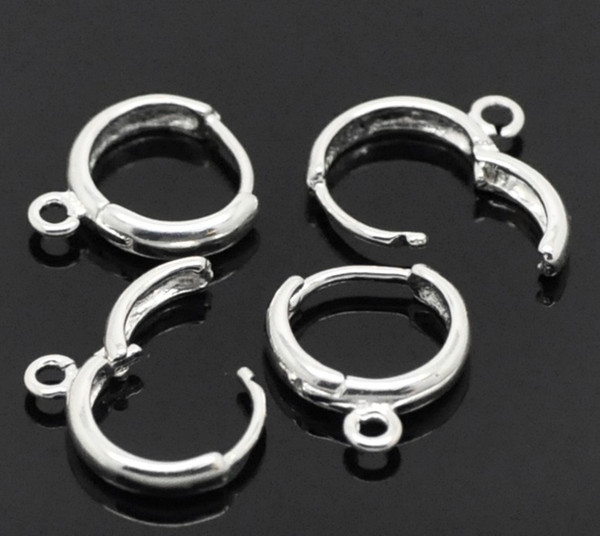 Free shipping DIY charm earrings ring clamp lever back to 10 mm white plating k ear wire jewelry found 200 PCS/lot