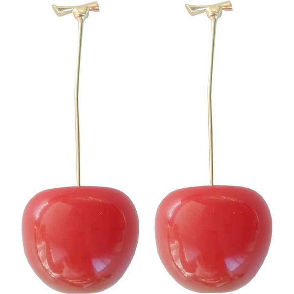 Simple Creative Sweet Cute Teen Cherry Shape Earrings Day South Korea Simple Creative Teen Ear-free Hole Earrings