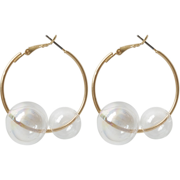 Korean Temperament Woman Simple Bubble Bubble Summer Refreshing Round Ear Circle Schoolgirl Earrings Mesh Red Eye Earrings