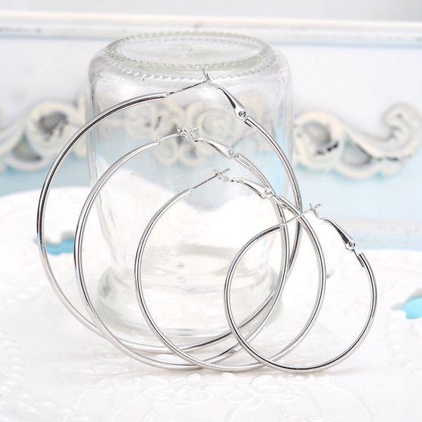 Top quality 925 sterling silver/golden exaggerated hoop earrings large diameter 6-10CM fashion party jewel
8000
ry pretty cute Christmas gift
