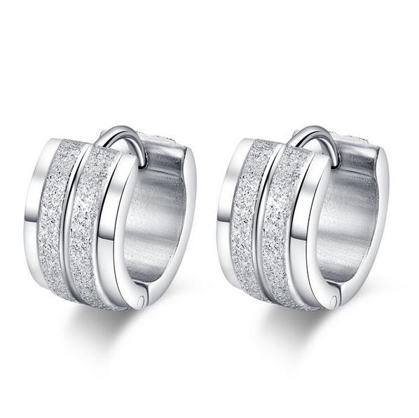 Cool Hoop Earring For Women Men Jewelry Stainless Steel Silver Plated Earrings Party Jewelry EH-032