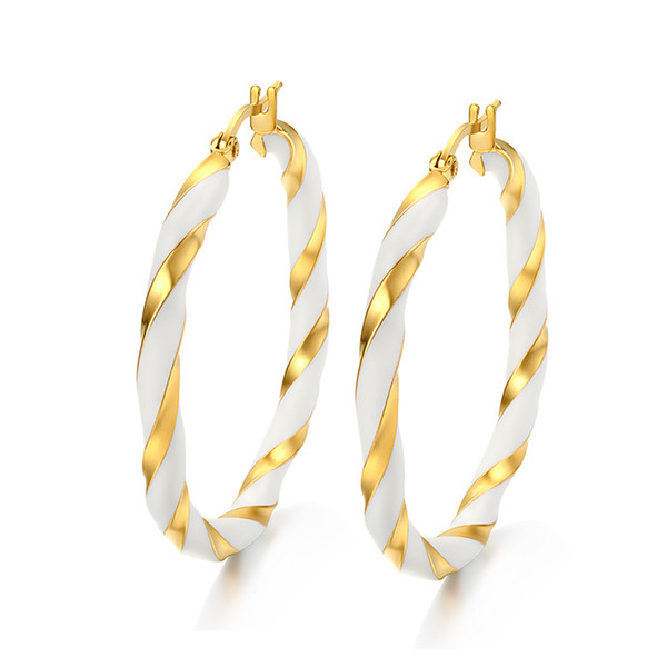 Gold Tone Hoop Earrings for Women Jewelry Fashion Female Earrings Birthday Gifts EH-100