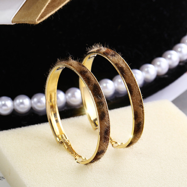 2019 Wholesale hot selling New style leopard print earrings female round hoops for women's jewelry accessory