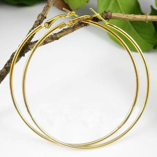 Free shipping 68mm 12pairs/lot Big Circle Earrings 925 Sterling Gold Plated Earring Hoops Earrings