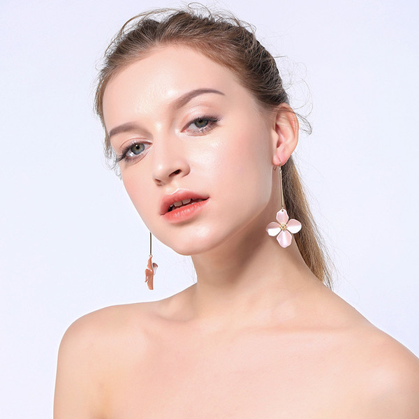 Sweet Girls Jewelry Pink Big Flowers Hoop Earrings for Summer Season, Hot Selling Wholesale Free Shipping Fashion Earring