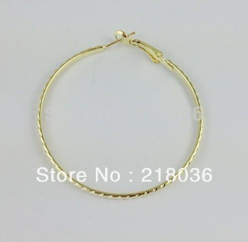 100pcs Fashions Gold Plate Earrings Patterned Hoop Earrings 50mm For Girls Women Dress Brand Clothing Accessories M2409