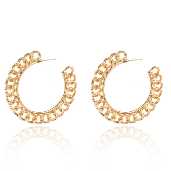 Modern Women's Circle Earrings Vintage Big Hoop Earrings For Women Geometric Rope Gold Hoops Earings Fashion Jewelry Aros CE481