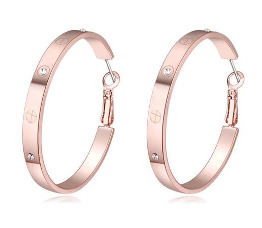 Earrings Jewelry Fashion Women High Quality Austrian Crystal 18K Gold Plated Hoop Earrings Wholesale Drop Shipping TER092