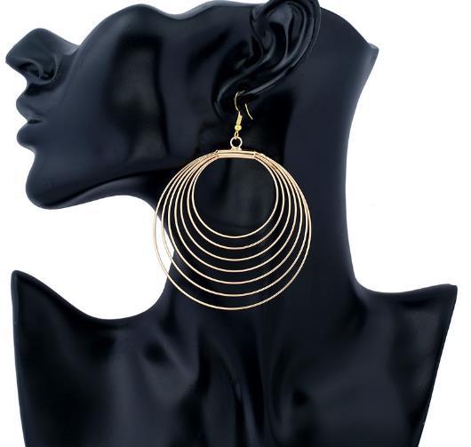 Women's Earrings Hoop & Huggie Jewelry exaggerate personality metals 6.5 cm in diameter 12 grams weight