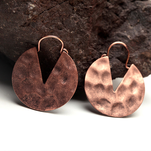 Women's Hot Retro Style Copper Delicate Hoop & Huggie Earrings Creative Earrings Original Design Stud Bohemian Earrings