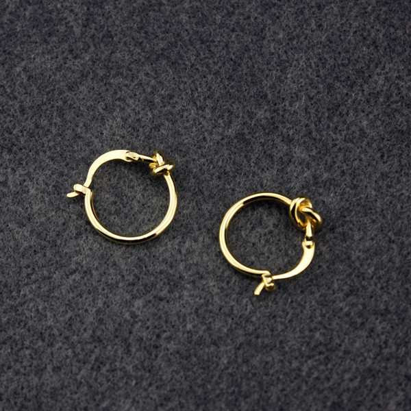 Woman Rose Gold Knotted Hoop Earrings for Women Designer Jewelry Luxury Fine Jewelry