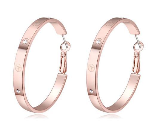 earrings 18K Gold Plated Hoop Earrings Jewelry Women New Fashion Quality Austrian Crystal Drop Earrings Wholesale Drop Shipping TER092