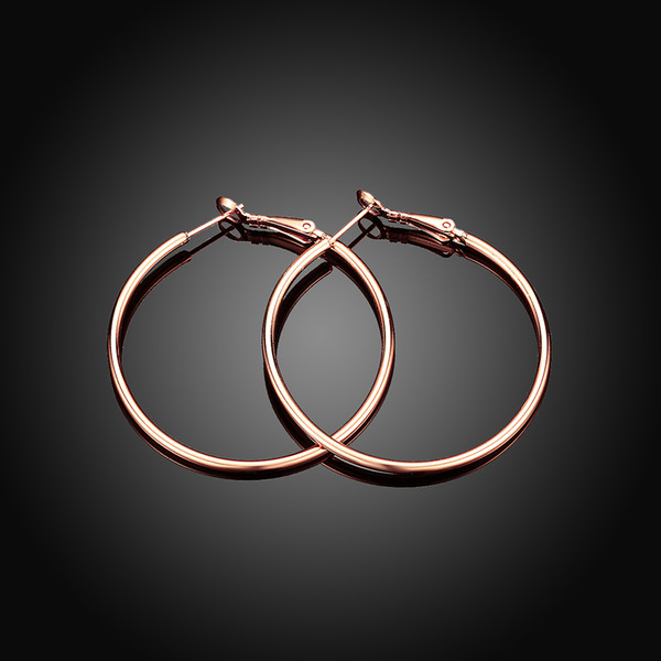 E951 Wholesale Nickle Free Antiallergic 18K Real Gold Plated Earrings For Women New Fashion Jewelry,Rose gold Platinum plated hoop erring