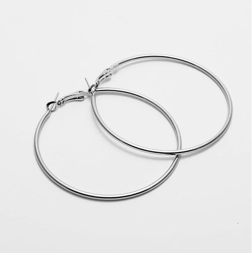 Hot Sale Big Hoop Earring Simple Personality New Polishing Exaggerated Hoop Ear Loop Smooth Circle for Women Girls Silver Gold Color