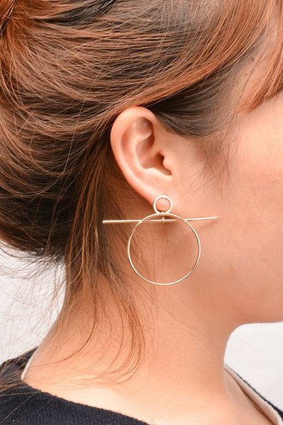 MESTILO New Punk Geometric Gold Sliver Big Round Circle Hoop Earrings For Women Girls Fashion Boho Statement Hoop Earrings Gifts