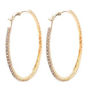 Fashion Jewellery gold plated 5 pairs 55MM Big Crystal Earring Hoop Circle Earrings