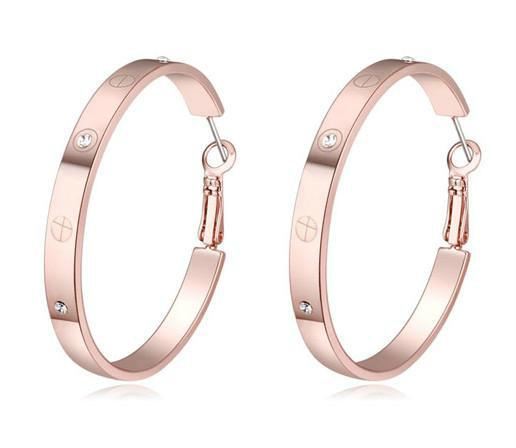 Earrings Jewelry Fashion Women High Quality Austrian Crystal 18K Gold Plated Hoop Earrings Wholesale Drop Shipping Sale