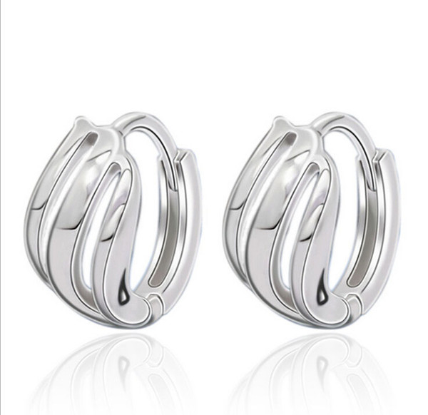 Thread Silver Earrings for Women Fashion Korean Brincos 925 Sterling Silver Hoop Wedding Earrings For Ladies Women Girl Unique Jewelry