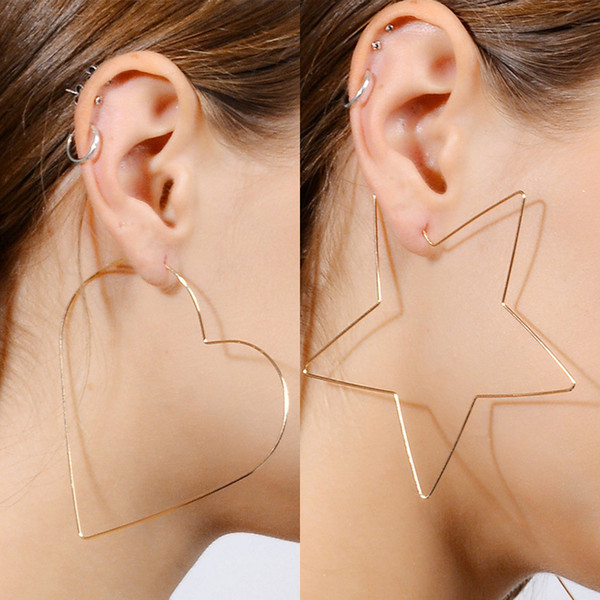 Exaggeration Punk Earring Fashion 2018 New Arrival Star Hoop Earrings for Women Fashion Party Nightclub Jewelry