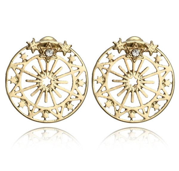 Fashion shining stars, star studs, earrings and buttons before and after earrings.