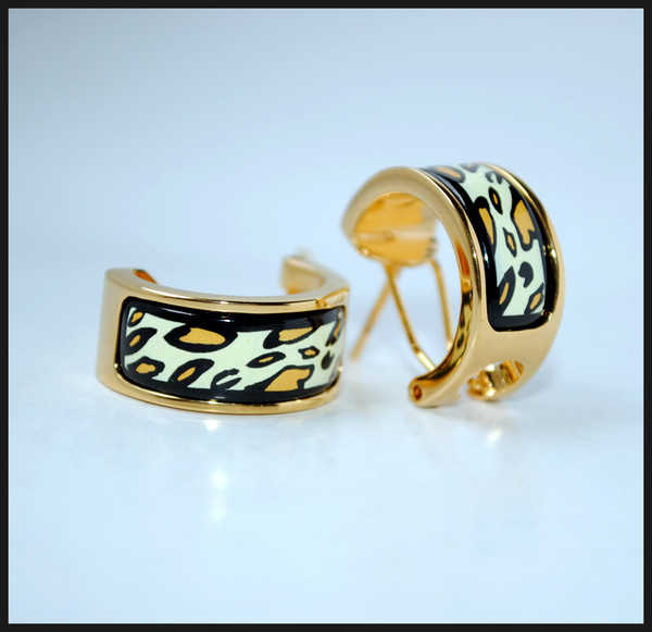 Leopard Series Hoop earring 18K gold-plated enamel earrings for woman Top quality Fashion jewelry hoop earrings for gift