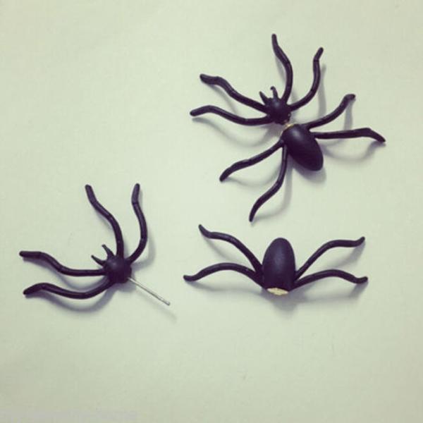 2017 Hot wholesale 1Pc New Fashion Womens Halloween Black Spider Charm Ear Stud Earrings Jewelry Casual Party Birthday earing Gift