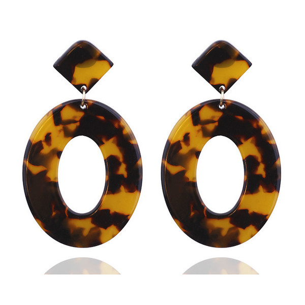 Leopard Earrings Europe and the United States Pop Marble Earrings Fashion Acrylic Earrings Girls Boutique Jewelry