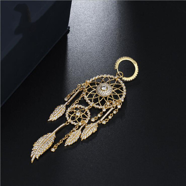 APM Monaco 925 Single Golden Dreamcatcher Earrings Lady Personality Earpendant Long Jewelry