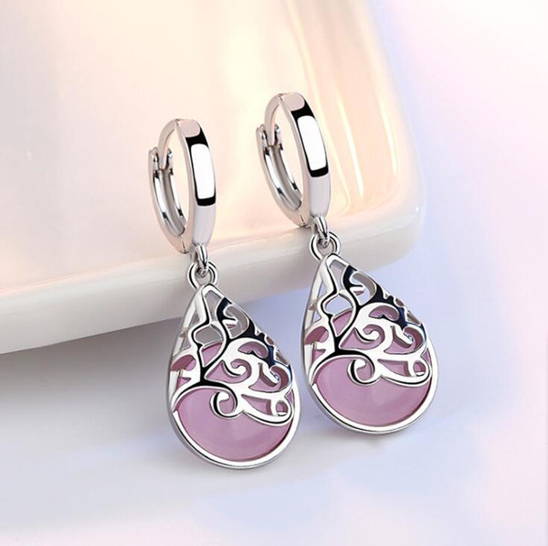 925 Sterling Silver Moonlight Opal Tears Totem Drop Earrings Gift pendientes oorbellen boucle d'oreille femmes