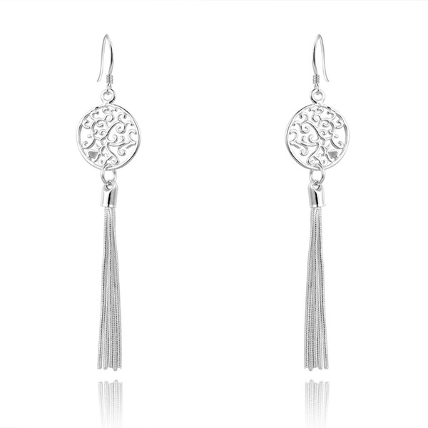 fashion jewelry Factory direct wholesale snap jewelry 925 Sterling Silver Tassel & Chinese Knot Earrings christmas jewelry