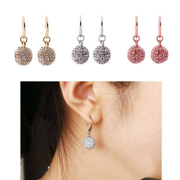 European And American Fashion Earrings Wholesale New Alloy Full Diamond Ball Lady Earrings Contracted Design Ladies Earringes