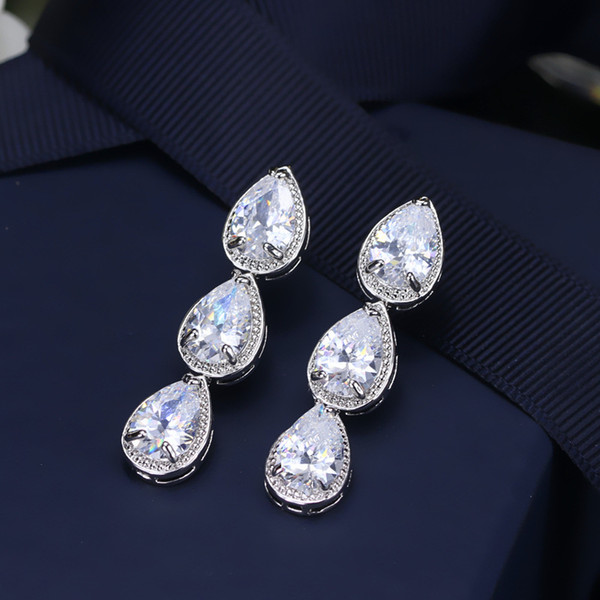 AAA high quality water drop long ladies wedding banquet wild earrings