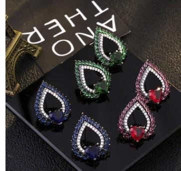 hight quality and low price diamond crystal more color 925 silver lady's erings 21.4tre