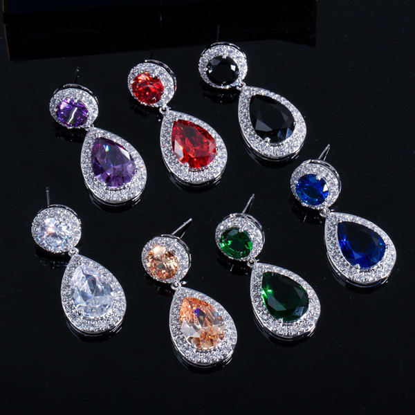 AAA quality European and American fashion noble luxury water drop wedding banquet wild earrings