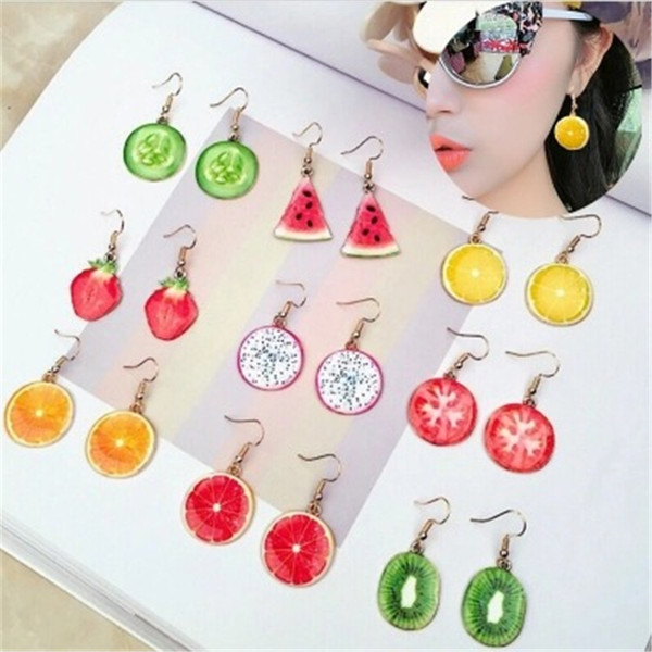 Hot Korean creative fruit earrings Pineapple earrings small fresh Stud Earrings Country style Popular earring 30pair T1C175