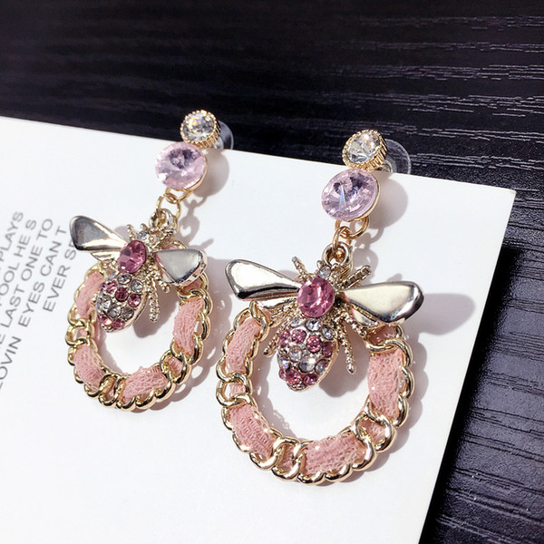 European and American temperament wild personality earrings letter H big ring wrapped earrings earrings female allergy