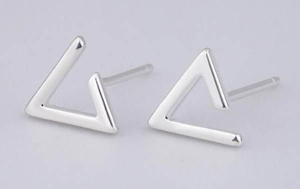 2018 Europe and America Simple creative opening geometric triangle earrings hollow personality cool earrings accessories female