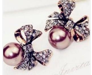 diamond knot pearl lady's earings (.1.8cm) (xgspc )