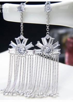 hight quality and low price diamond crystal more color 925 silver lady's erings 53.1tye