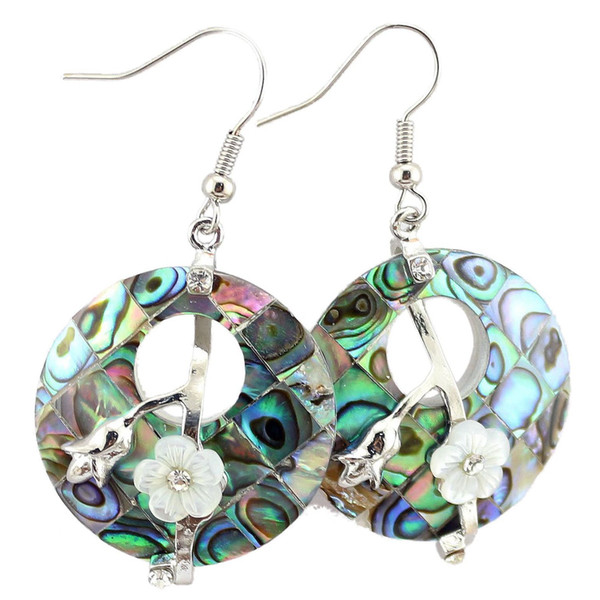 Exquisite abalone shell petals earrings Abalone shell Abbey flower buckle earrings foreign trade ear jewelry