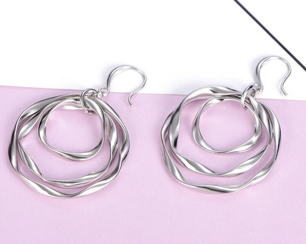 European and American new ladies fashion silver circle ring ear hook