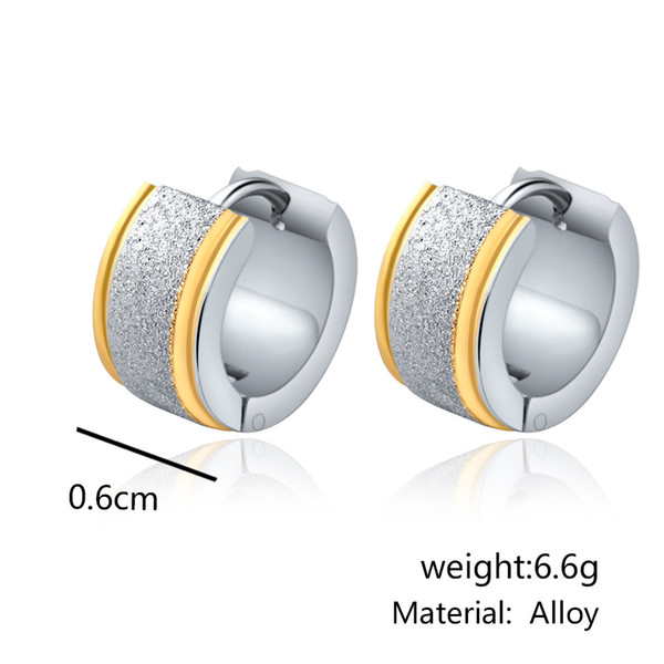 The European and American wind texture earrings Stainless steel grinding ear clip