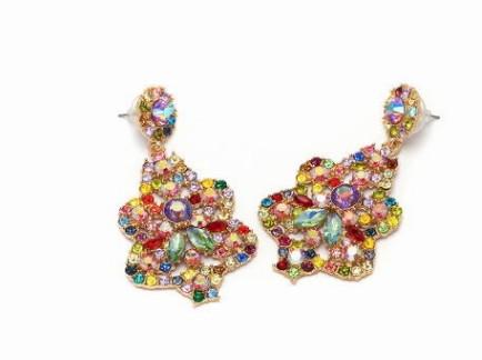 noble low price high quality colorful diamond crystal lady's earings 6.9tyrtrer