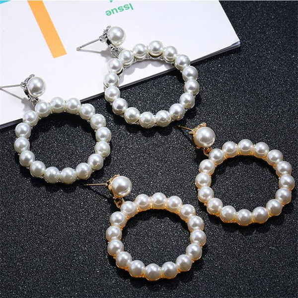 Fashion Pearl Circle Girls Earrings Personality Women Trendy Charm Knots Earring Ladies Popular Gifts Earrings Jewelry