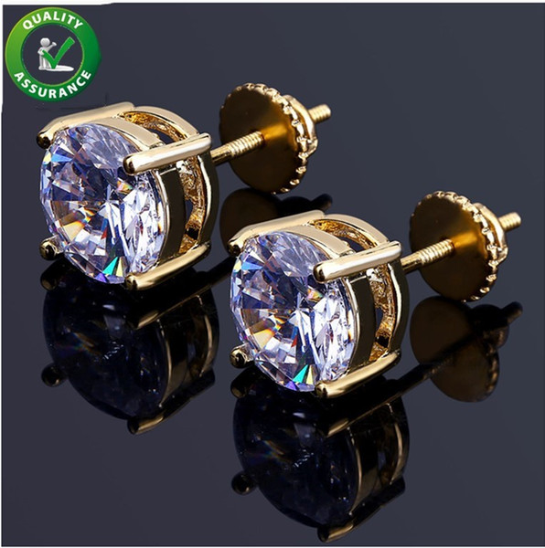 Designer Earrings Hip Hop Jewelry Women Mens Earrings Stud CZ Round Diamond Earring Girls Gold Luxury Iced Out Fashion Wedding Accessories