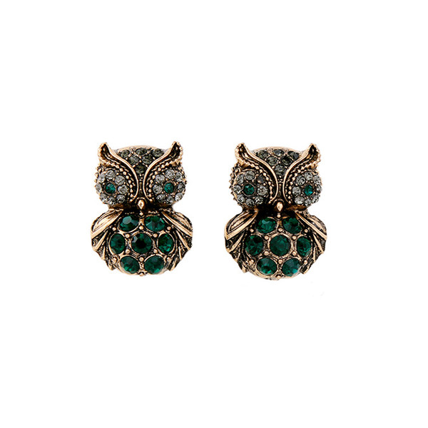 Earrings for Women Cute Diamond Owl Earrings Pierced Ears Hoop Pendant Character Cool Jewelry Fashion Earrings Women Gift Wholesale Spot