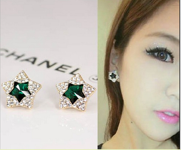 Jewelry star crystal stud earrings for women high quality bijoux elegant earrings 1 colors for choose made with alloy