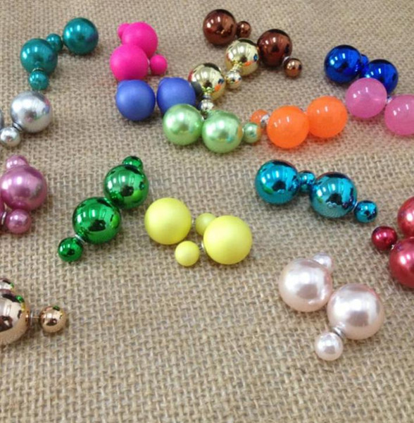 Colorful pearl earring, big and small pearls, Fashion Jewelry, no fade, Hign quality and Free Shipping