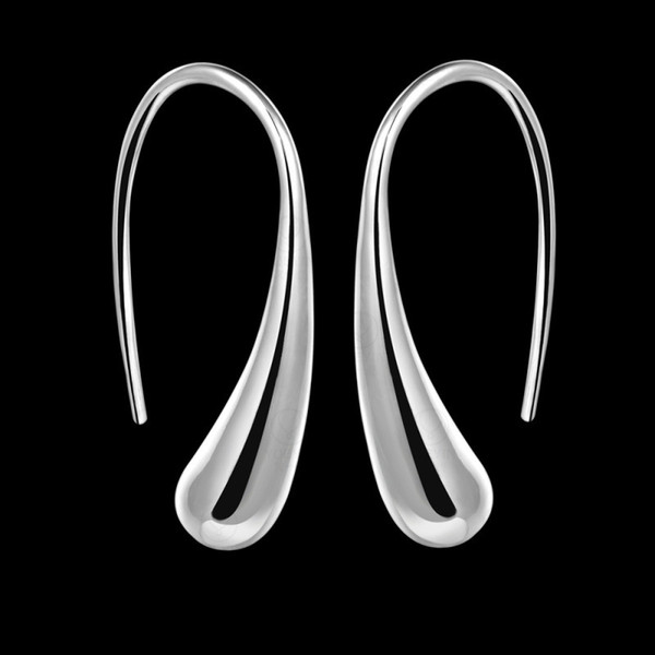 Fashion Earrings 925 Stering Silver Ear Cuff Trendy Personality Water Drop Stud Earrings For Women Jewelry Shiny Goutte Earring Ear Rings